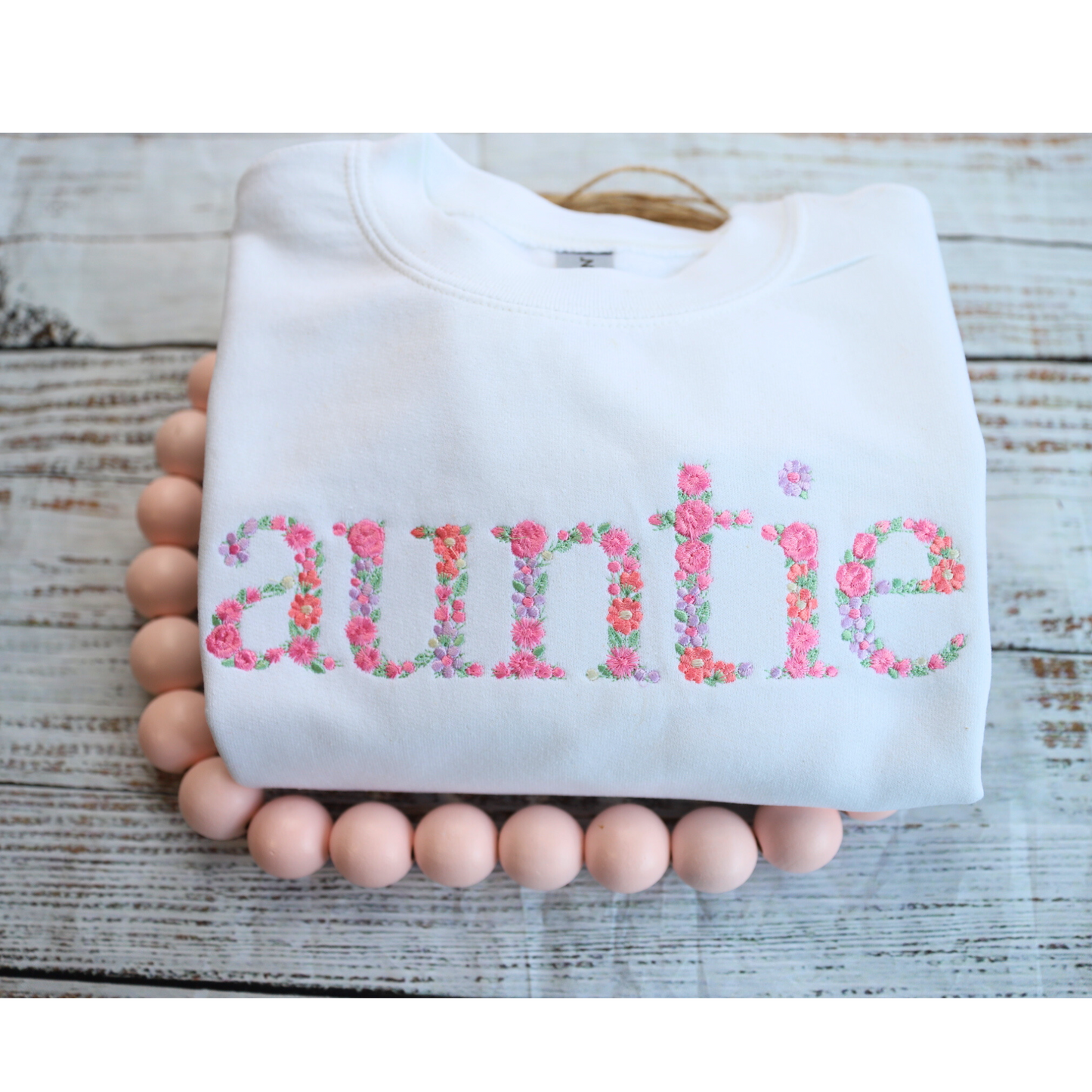 Auntie Floral Sweatshirt Embroidered